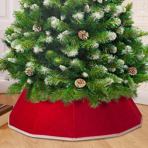 Mr. Pen- Christmas Tree Collar, 28” Red Tree Collar for Pencil Tree, Christmas Tree Collars for Artificial Trees, Christmas Tree Base Cover, Xmas Tree Collar for Christmas Tree Cover Base