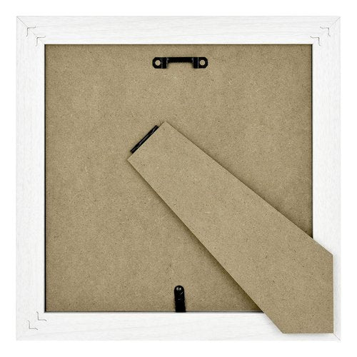 MCS Studio Gallery 8x8 Picture Frame White Woodgrain Engineered Wood, Wall Hanging & Easel for Tabletop Display, Square Photo Frame for Photos, Posters & Art Prints (2-Pack)