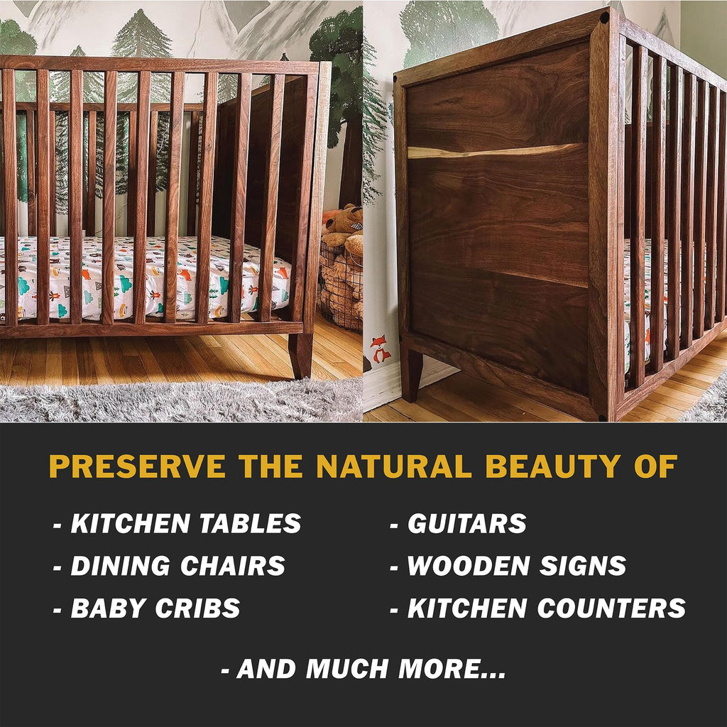 Walrus Oil - Furniture Butter, Paste Wax Wood Finish. 100% Natural, VOC-Free. 16 oz