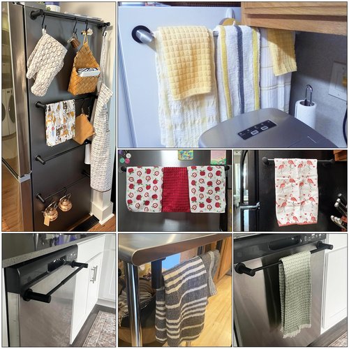 ULIBERMAGNET Magnetic Towel Holder,1 Set Magnetic Towel Rail Silver with Adjustable Length, Non-Slip Stainless Steel Towel Rail for Refrigerator, Oven, Dishwasher, Cabinet, Laundry