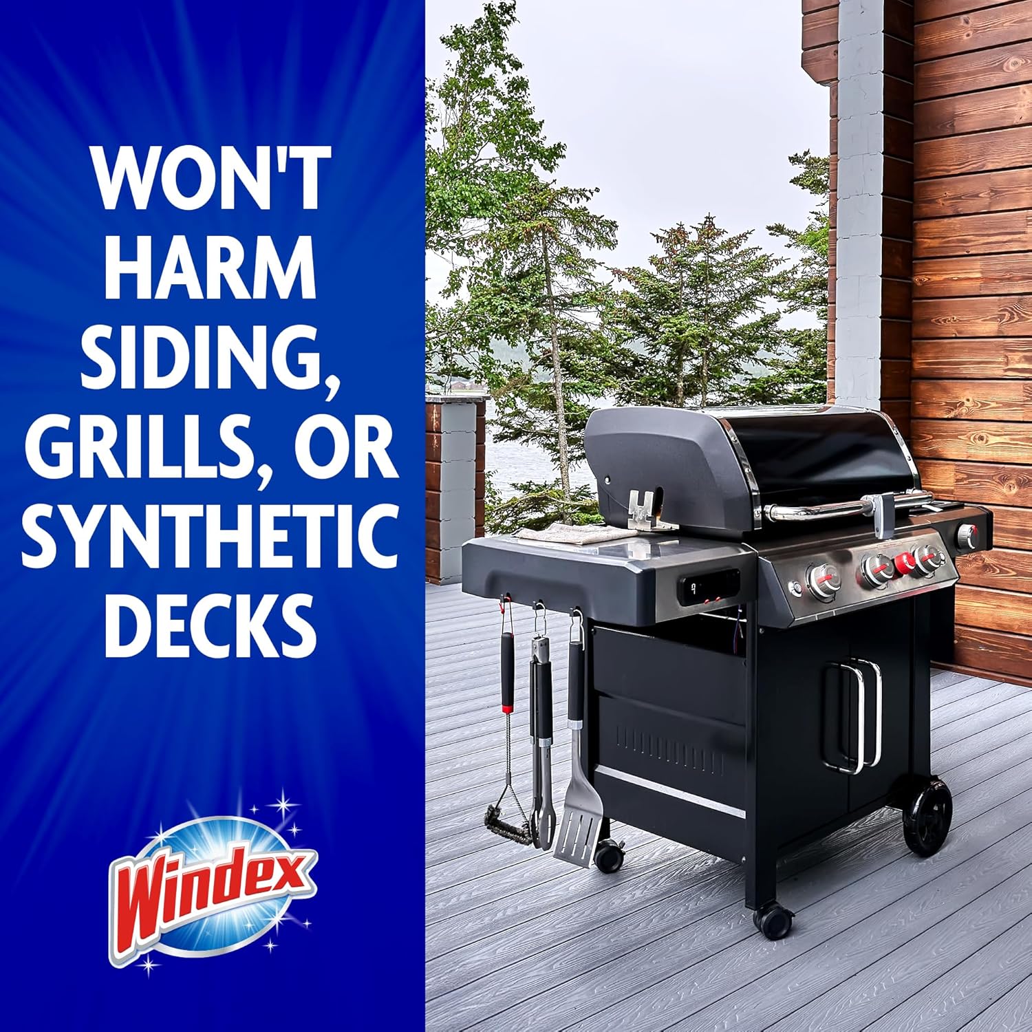 Windex Outdoor Window & Glass Cleaner - Ammonia-Free Formula for Deep Cleaning | 32 Fl Oz (Pack of 2)