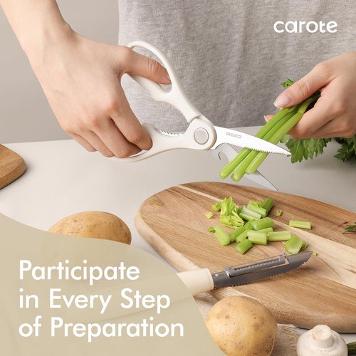 CAROTE 22pcs Silicone Cooking Utensils Set, 446°F Heat Resistant Kitchen Utensils Gadgets Set, Spatula, Turner, Whisk, Tongs