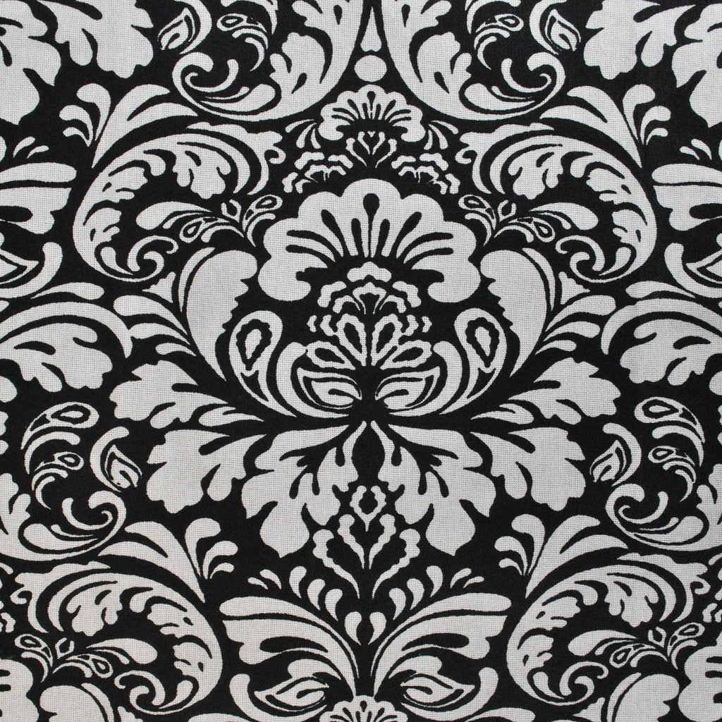 DII Damask Cotton Tablecloth, 70" Round, Black