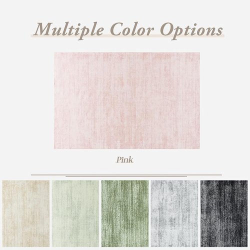 BILEEHOME Light Pink Rug 5x7 for Nursery Bedroom,Abstract Cute Modern Washable Boho Area Rugs for Girls Room,Blush