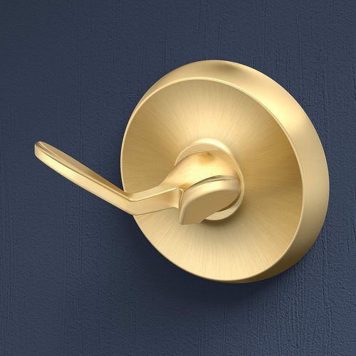 Gatco 5056 Designer II 2 Hook Double Robe Hook, Wall Mounted Hook for Bathroom Towels & Robes, Brushed Brass