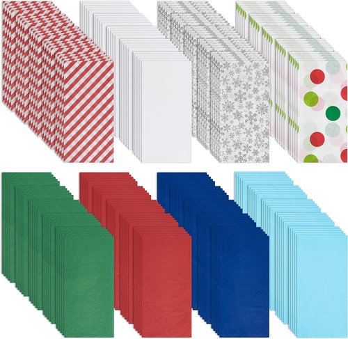 American Greetings Bulk Christmas Tissue Paper - 200 Sheets in Candy Cane Stripes & Polka Dots | Perfect for Gifts & Crafts (20" x 20")