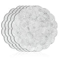 Gandeer 4 Pcs Scalloped Capiz Shell Placemats - 15'' Ivory Capiz Shell Placemats Wavy Decorative Table Mats for Holiday Dinner Party Table Decoration, Washable
