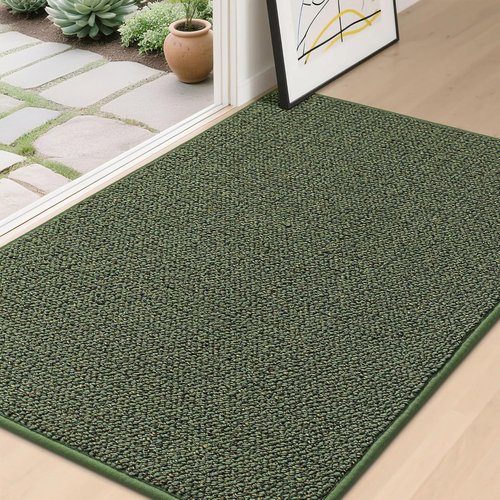 BEQHAUSE Dirt Trapper Door Mat - Non-Slip, Washable, Absorbent Entrance Mat | 32" x 48", Green