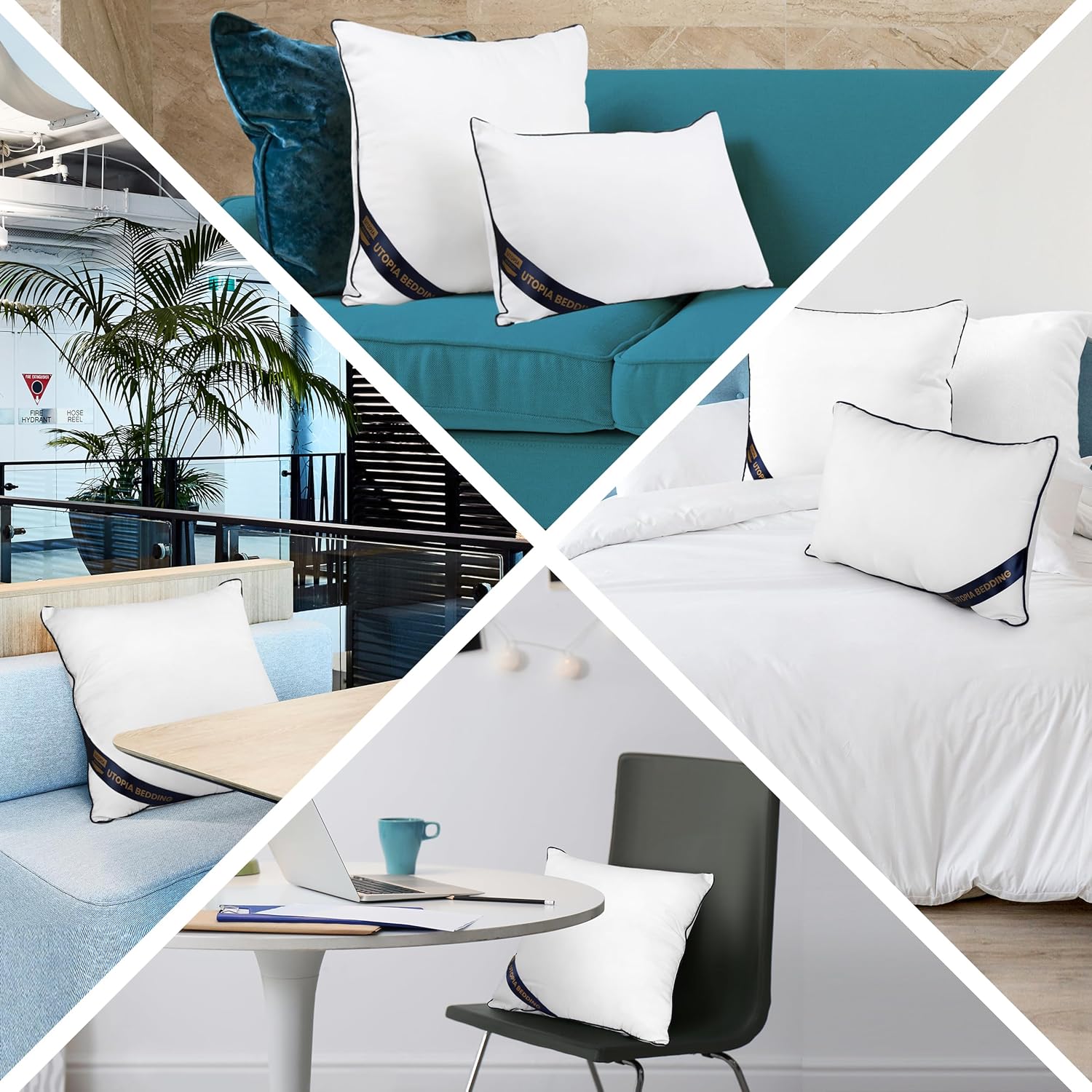 Utopia Bedding Throw Pillow Inserts - Pack of 4 White Decorative Pillows | 18 x 18 Inches for Sofa & Bed