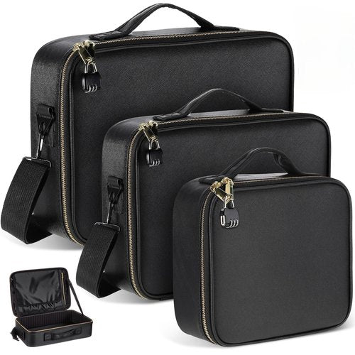 Eccliy Locking Storage Box for Adult Items, 15.8 x 11.4 x 4.3 Inches Discreet Lockable Game Toy Storage Flat Box Bag with Combination Lock, PU Leather(Black)