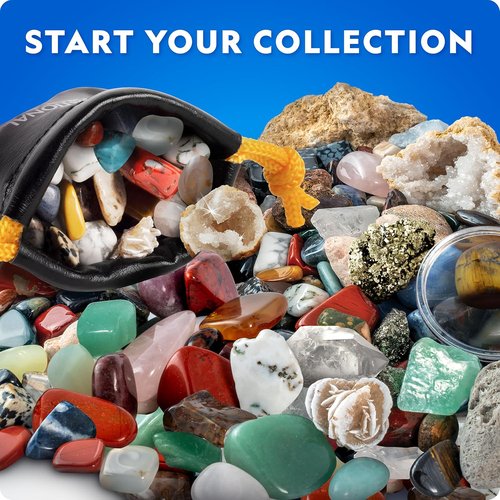 National Geographic Rock Collection Box - 300+ Gemstones, Crystals & Geodes Science Kit for Kids