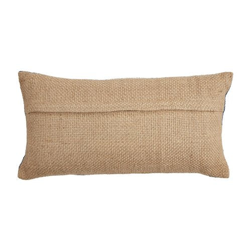 Mud Pie Lake Jute Backing Pillow, Blue