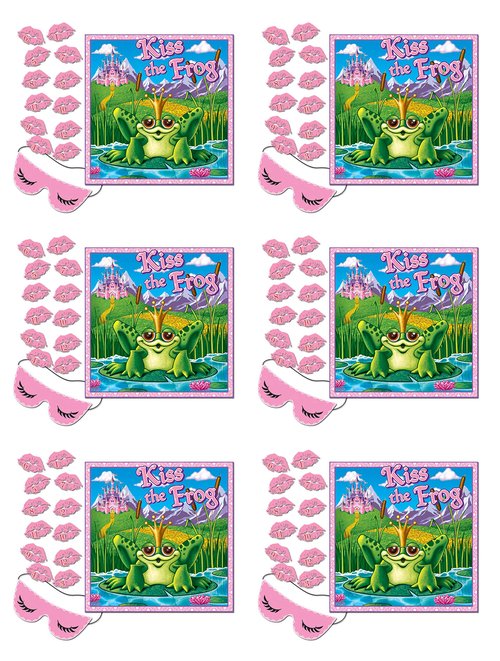 Beistle Kiss The Frog Party 6 Games, 18.5" x 18.5", Multicolor