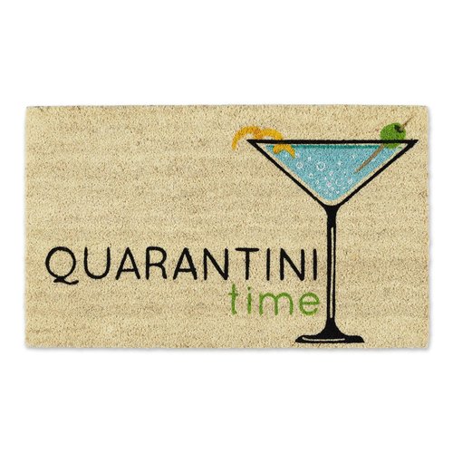 DII Quarantine Doormat Collection, Natural Coir Fiber, Non-Slip PVC Backing, 18x30, Quarantini