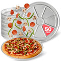 Stock Your Home 12 Inch Aluminum Pizza Pans Disposable (50 Pack) Round Foil Focaccia Pan for Individual Personal Pizzas, Giant Size Chocolate Chip Cookie Cake Tin, Large Serving Trays, Platter Tray
