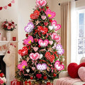 Vertintong 12 Pcs Valentines Day Decorations Tree Ornaments Large Red Pink White Heart Picks Cute Heart San Valentines Ornaments for Valentine's Day Tree Topper Home Wedding Party Decor