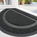 OLANLY Half Circle Door Mat - Waterproof All-Season Indoor/Outdoor Welcome Mat | Sturdy Natural Rubber, 47x32, Black