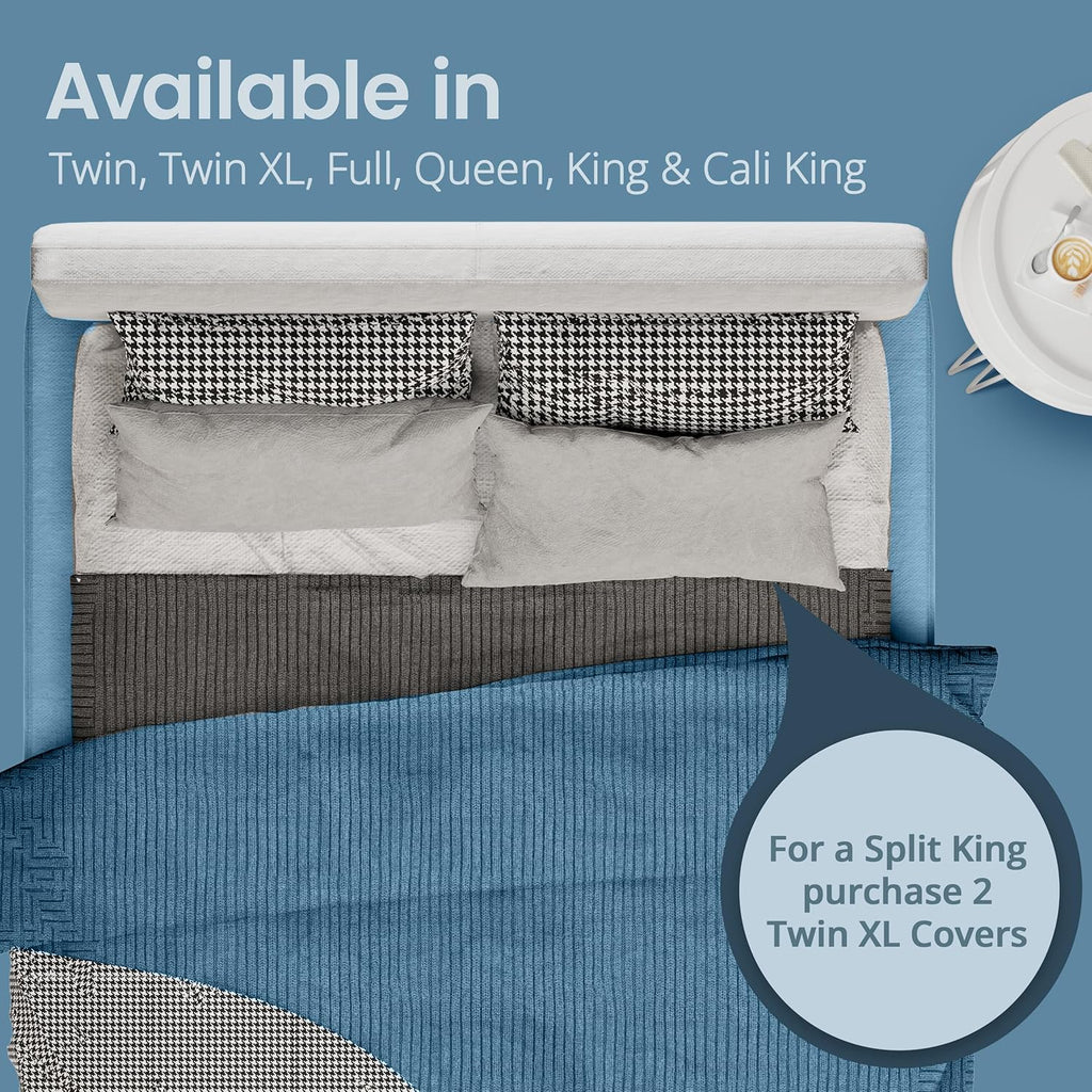 SafeRest Waterproof King Size Mattress Protector - Fitted Design with Stretchable Pockets | Machine Washable Cotton Blend Cover