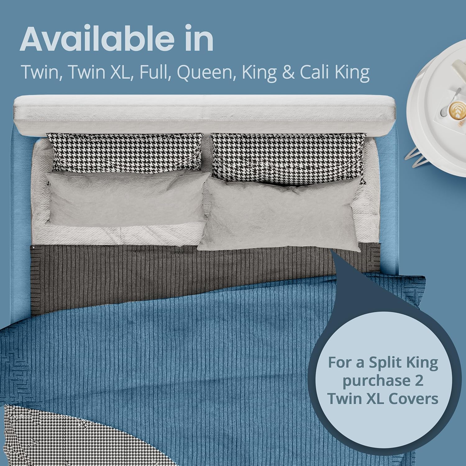 SafeRest Waterproof King Size Mattress Protector - Fitted Design with Stretchable Pockets | Machine Washable Cotton Blend Cover