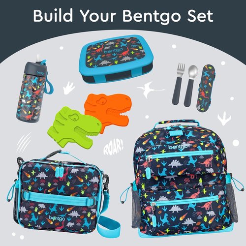 Bentgo Kids Prints Bento Lunch Box - Leak-Proof, 5-Compartment Design, Durable & Dishwasher Safe | Dinosaur