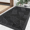 Smiry Heavy-Duty Rubber Doormat - Traps Dirt & Moisture | Easy Clean, Low Profile, 35x23 Inches, Black