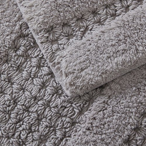 Kenneth Cole - Bath Rug Set, Soft Tufted Cotton Bathroom Decor, Absorbent Waffle Inspired Construction (Solid Waffle Grey, 2 Piece)