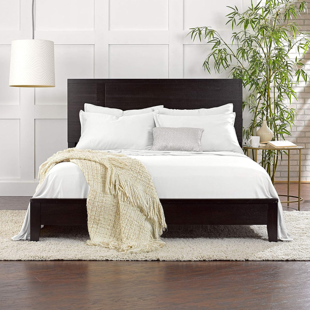 Pure Bamboo Split King Sheets - 100% Organic Viscose Bed Sheet Set, Soft & Cooling, White