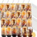 Layhit 24 Set Thank You Team Gifts for Employees Staff Coworker Appreciation Gifts for Teacher Nurse Thank You Glass Cups 16 oz Can Shaped Beer Glass with Lids Straws Brushes(Elegant Style)