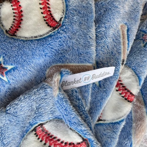 Blanket Buddies Baseball Throw Blanket: Glow in The Dark, Cozy, Soft, Warm Fleece Blanket for Boys and Girls, 50" x 60" (Navy)