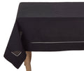 SARO LIFESTYLE Hemstitched Border Tablecloth, Black, 60"x60"