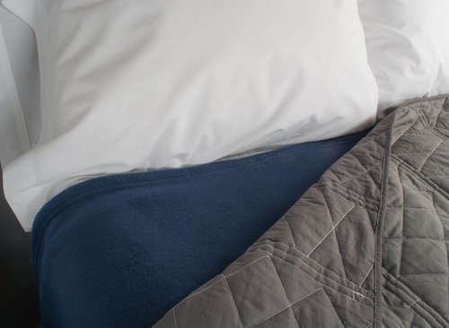J & M Home Fashions Luxury Fleece Blanket, Full/Queen, 1-Piece, Dark Blue