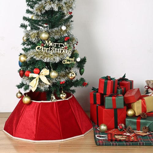 Mr. Pen- Christmas Tree Collar, 28” Red Tree Collar for Pencil Tree, Christmas Tree Collars for Artificial Trees, Christmas Tree Base Cover, Xmas Tree Collar for Christmas Tree Cover Base