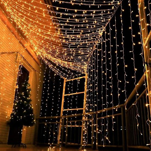 Magictec 300 LED Curtain String Lights - 8 Lighting Modes for Wedding & Home Decor | Warm White
