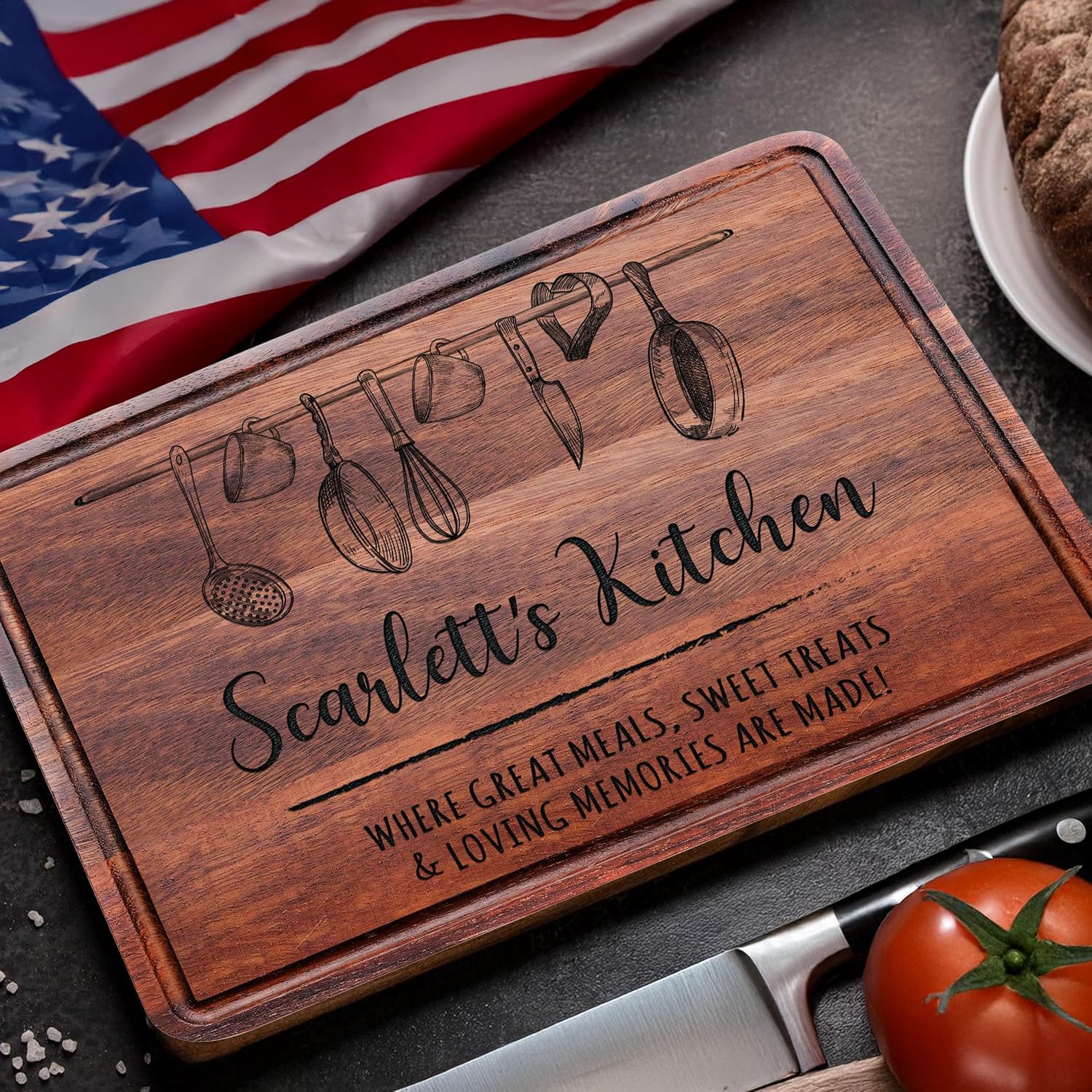 Regine Switzerland Personalized Engraved Cutting Board - Unique Custom Gift for Mom, Wife, or Grandma | Perfect for Mother's Day, Christmas, or Housewarming