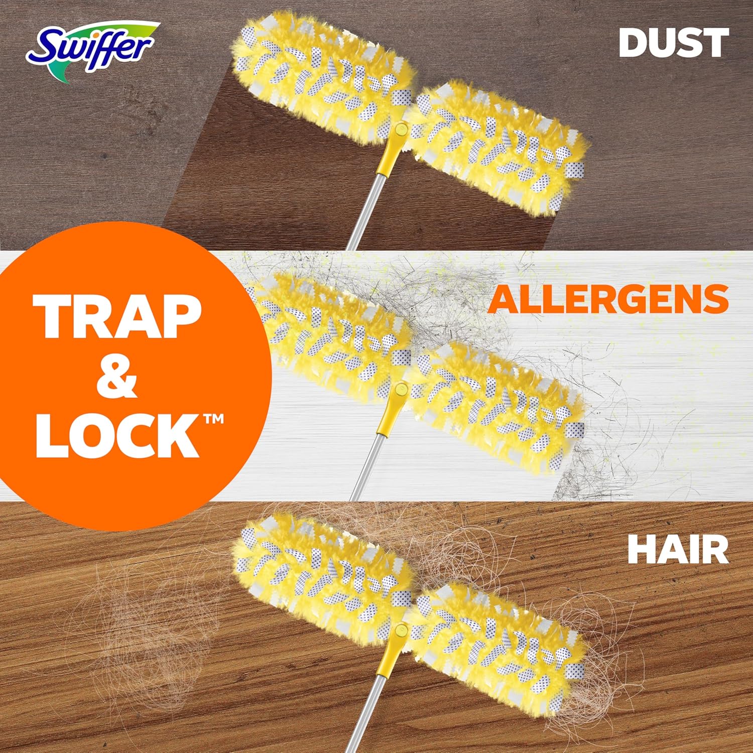 Swiffer Duster Kit - Heavy Duty Starter Kit with 8 Refills & 6 ft Super Extendable Handle