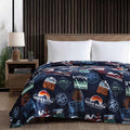 Eddie Bauer - Queen Size Blanket, Ultra-Soft Plush Bedding for Year Round Comfort, Throw Blanket for Couch or Bed (EB Stamps Blue)