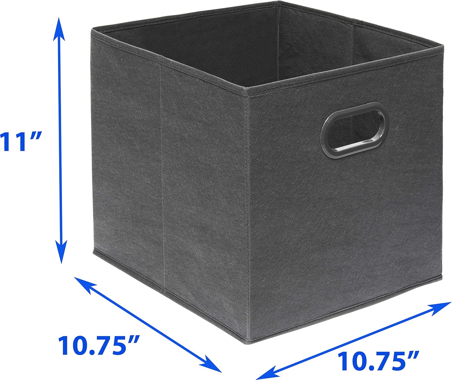 Simple Houseware Foldable Cube Storage Bins - 11-Inch Dark Gray Fabric Organizer with Handles | 6-Pack