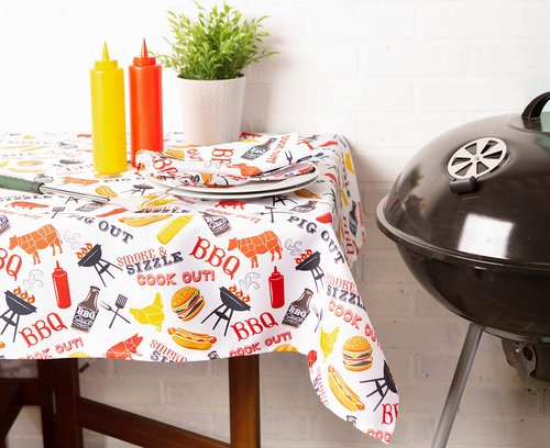 DII Outdoor Tabletop Collection, Stain Resistant & Waterproof, 60x84, Barbeque