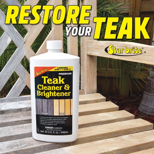 Star Brite Teak Cleaner & Brightener, Restore Weathered Wood, 32oz (094932)