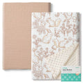 ANYEDDE Muslin Minky Baby Blanket for Boys and Girls - 2 Pack Soft Baby Blankets, Nursery Minky Blankets with Muslin Cotton Front and Dotted Fleece Backing, Cozy and Lightweight Newborn Blanket