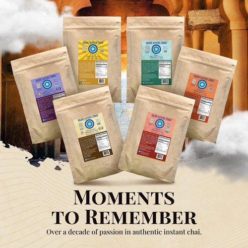 Blue Lotus Chai - Star Anise Masala Chai - Makes 530 Cups - 1 Pound Bulk Bag Masala Spiced Chai Powder with Organic Spices - Instant Indian Tea No Steeping - No Gluten
