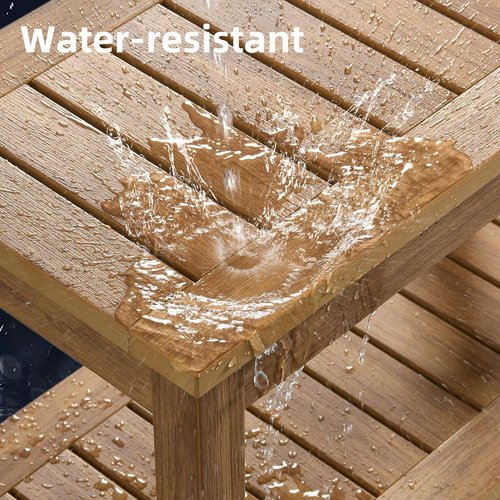 DWVO Shower Stool - 23.5in Water-Resistant Non-Slip Bench | Heavy-Duty HIPS Poly Lumber (Teak)