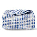 Lightweight Cotton Waffle Blanket Queen Size, Modern Two-Tone Check Pattern, Soft & Breathable for Bed, Couch, Sofa, All Seasons –Navy Blue/White, 90"x90"
