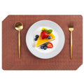POLYTE Indoor/Outdoor Washable Geometric Vinyl Faux Leather Table Dining Placemats, Set of 4