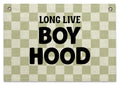 Long Live Boyhood Banner – Boy Room Decor Linen Banner Hanging Flag Retro Pink for Nursery Playroom Wall Art Decor for Kids Bedroom Dorm Toddler Decorations (Green Plaid2)