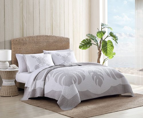 Tommy Bahama - King Sham, Cotton Bedding with Envelope Closure, Breathable Bedding Set (Molokai Grey)