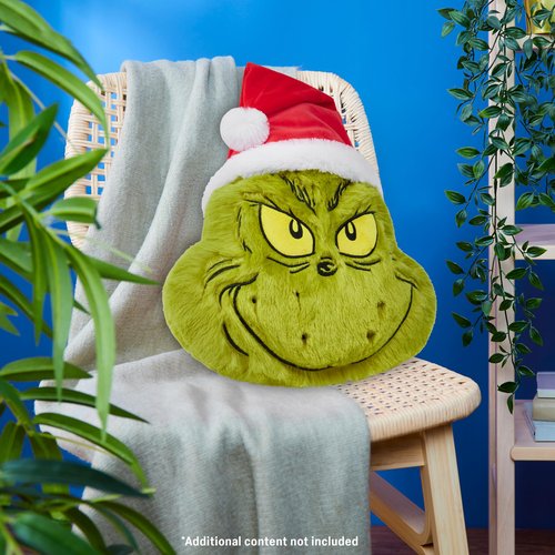The Grinch 3D Plush Pillow Cushion for Bed, Couch, Throw Pillows Room Decor 21x14 inches, Christmas Home Decor Accessories, Funny Xmas Gifts