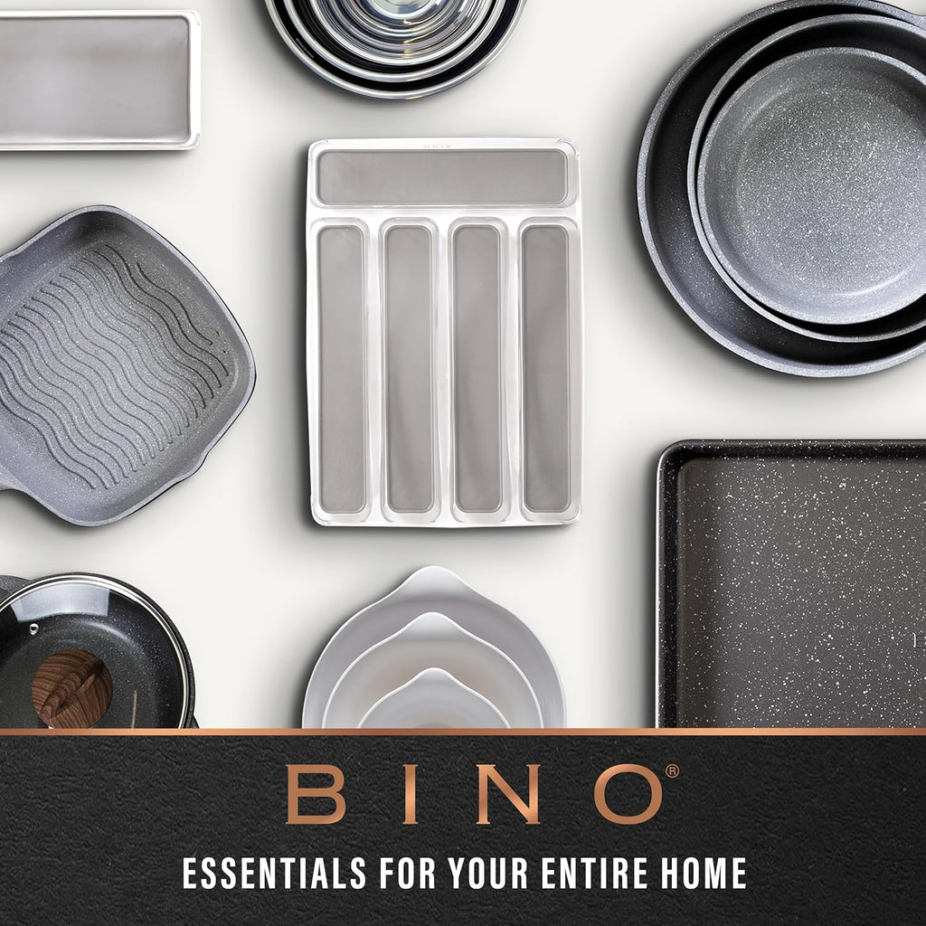 BINO Woven Plastic Basket - Stylish Natural Grey XS, 5-Pack | Space-Saving Home Organization