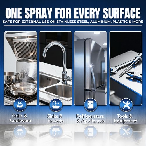 Sheila Shine 3oz Stainless Steel Cleaner and Polish - Cleans, Polishes & Protects Kitchen Appliances, Refrigerators, Sinks, Ovens & Grills - Stainless Cleaner Spray for Residue & Streak Free Shine