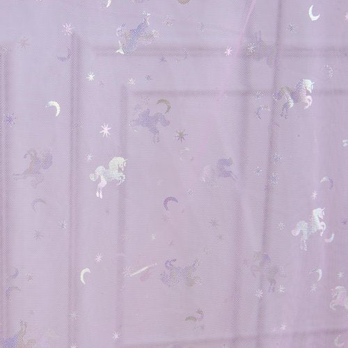 WANFASO Pink Horse Canopy Bed Curtains with Lights, Princess Bed Canopy for Girls Kids Room Decor, Sheer House Twin Bed Canopy Curtains Scarf (2 Panel)